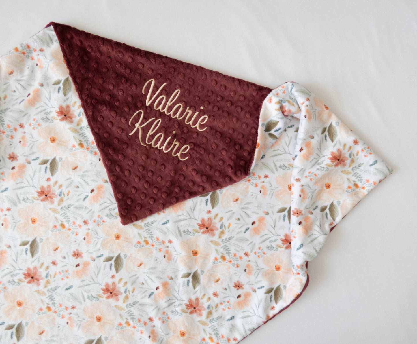 Valencia Gardens Floral Personalized Baby Blanket