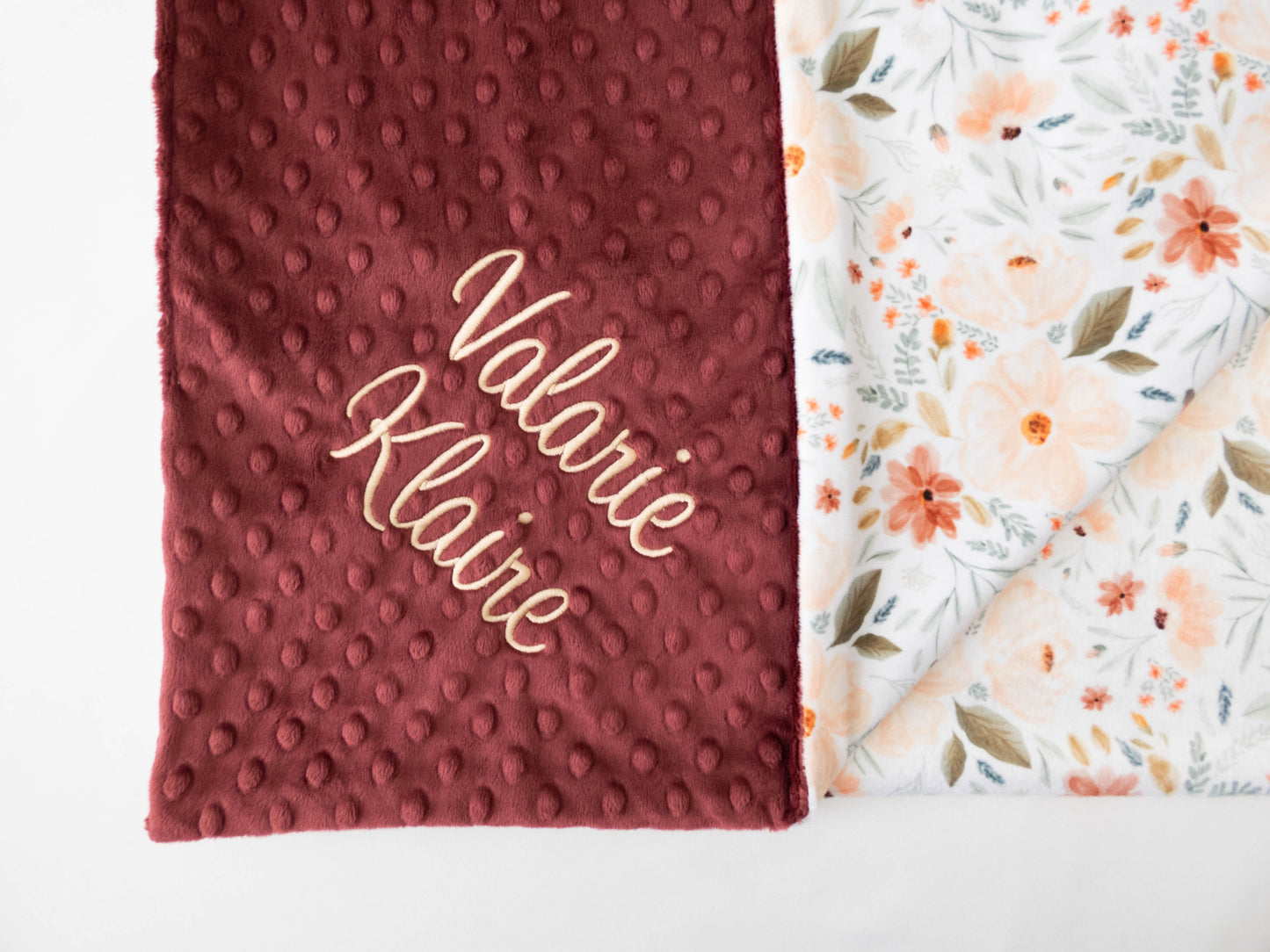 Valencia Gardens Floral Personalized Baby Blanket