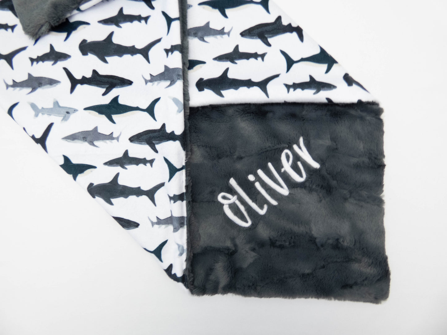 Navy Sharks Baby Blanket