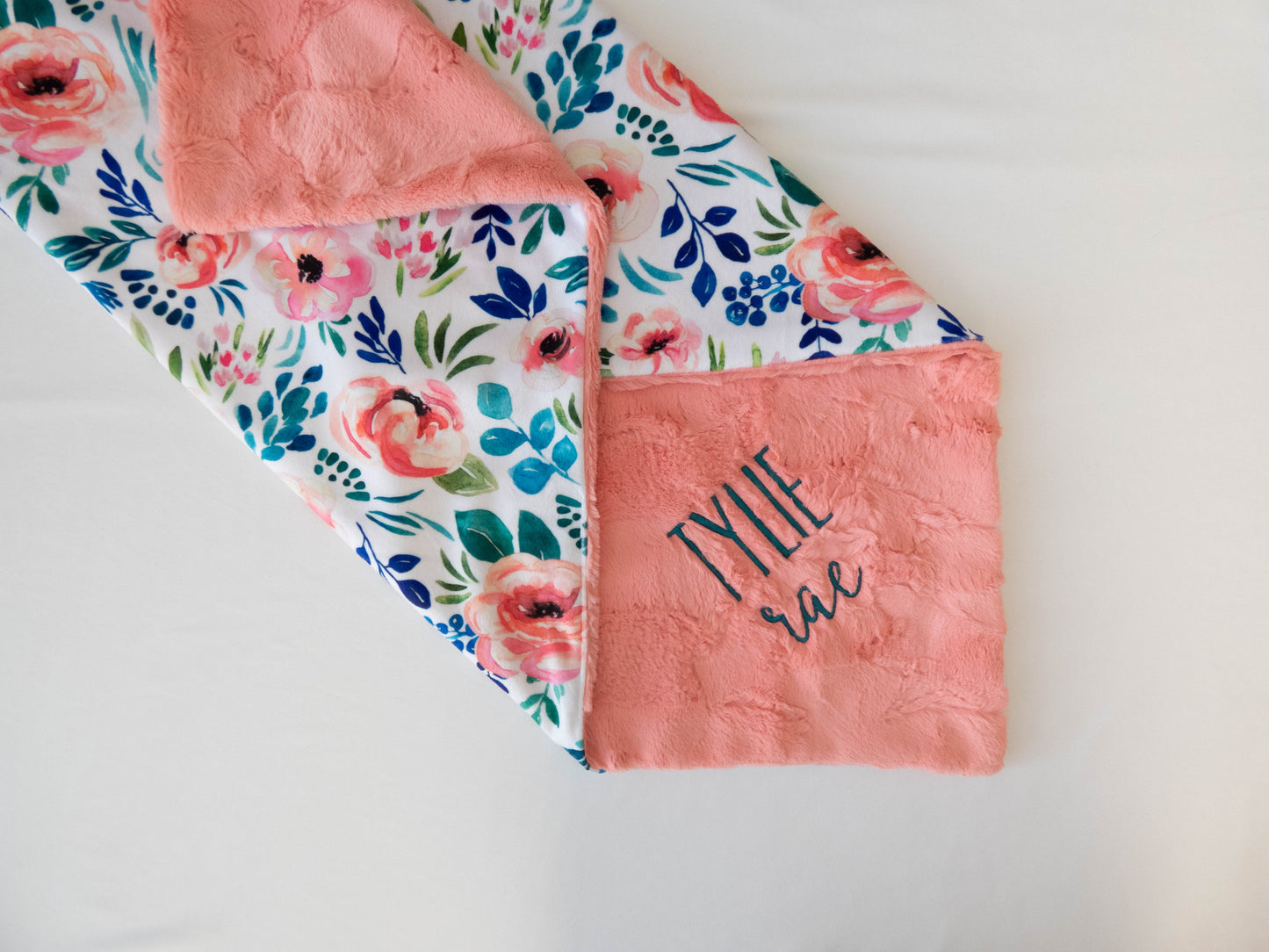 Avaleigh Floral Personalized Baby Blanket