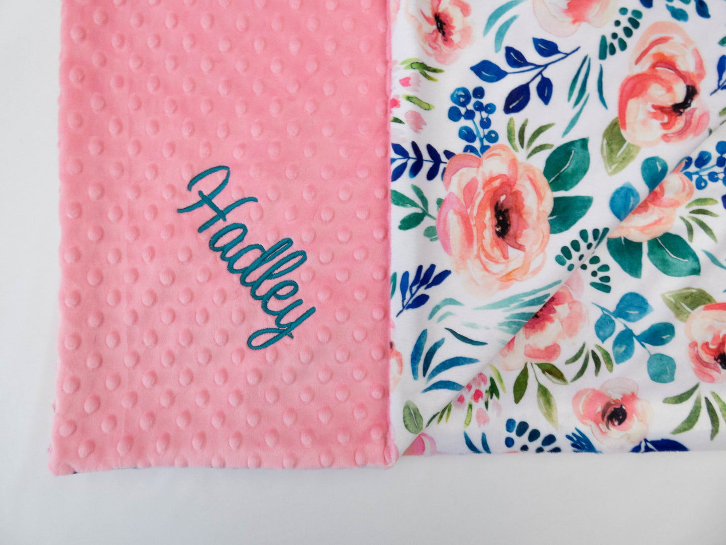 Avaleigh Floral Personalized Child Size Blanket