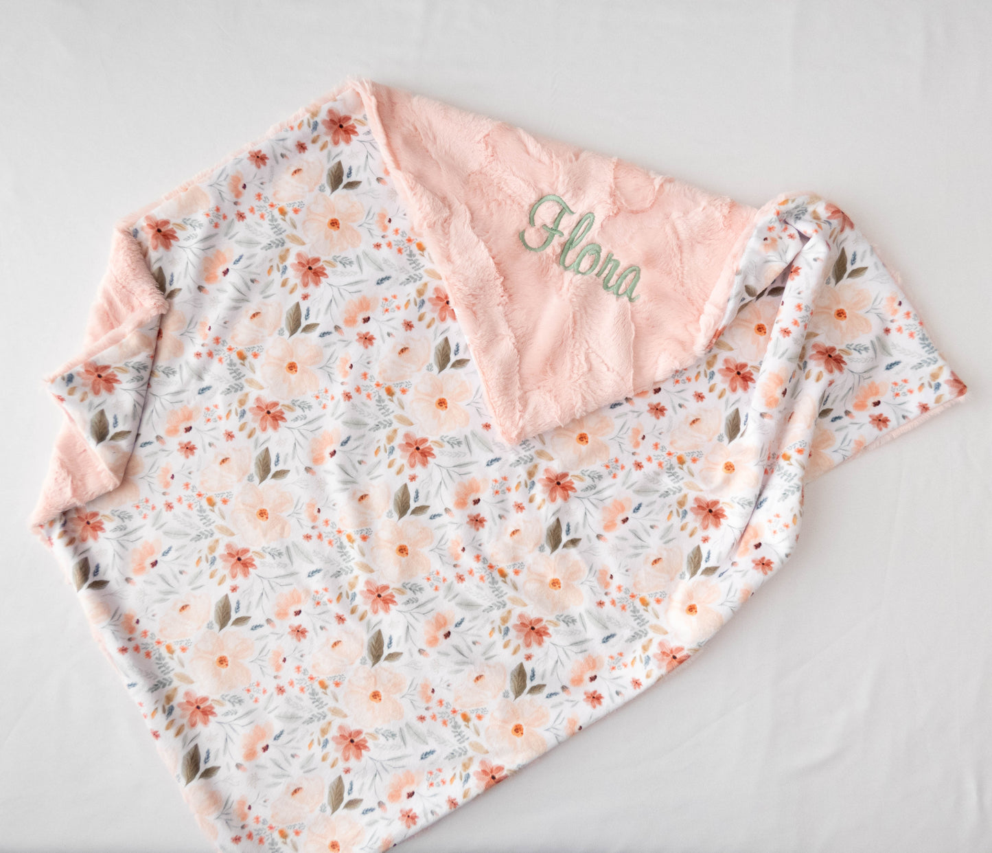 Valencia Gardens Floral Personalized Baby Blanket