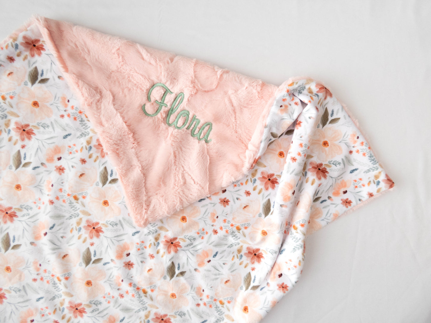 Valencia Gardens Floral Personalized Baby Blanket