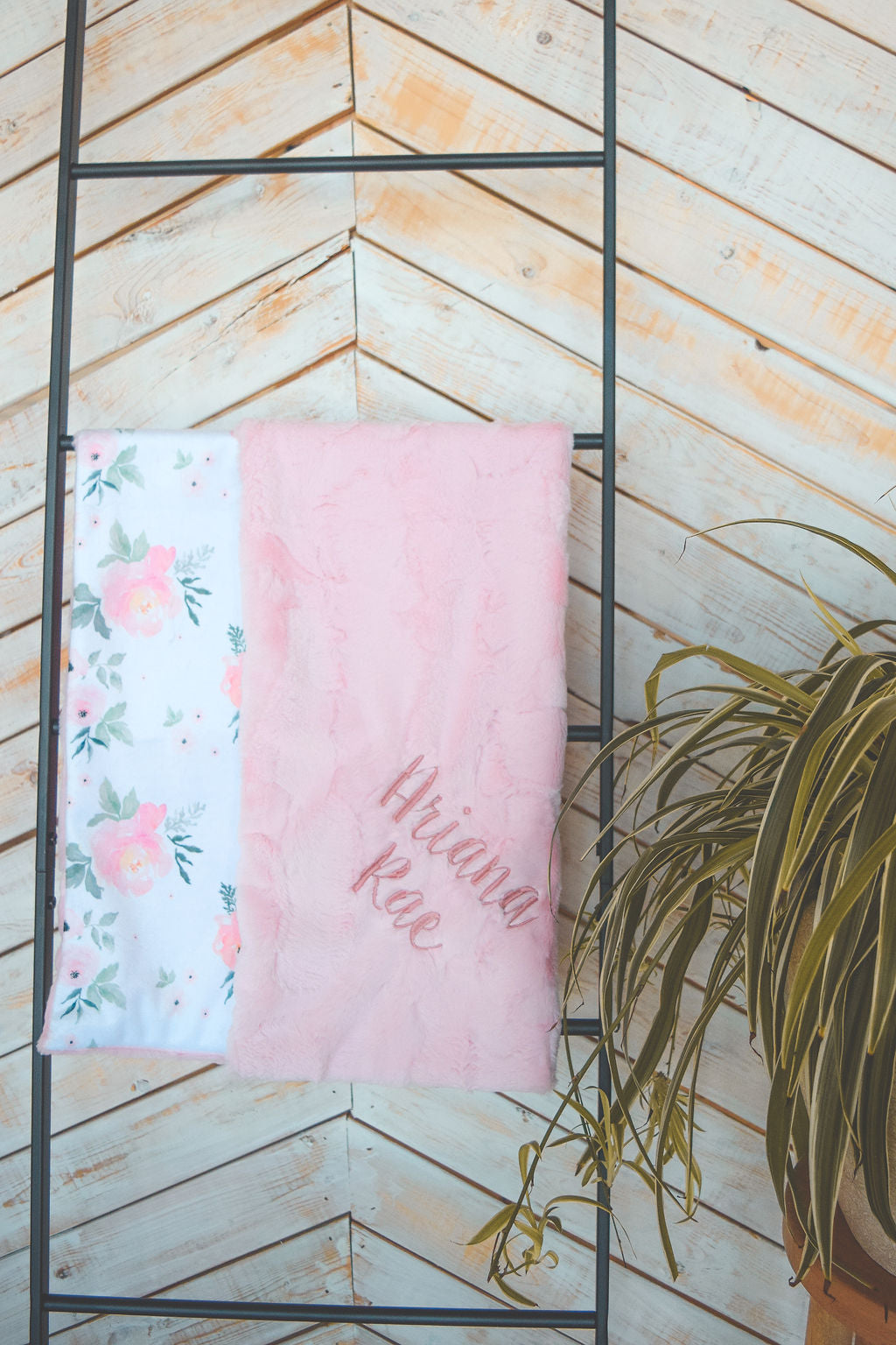 Blush Roses Floral Baby Blanket