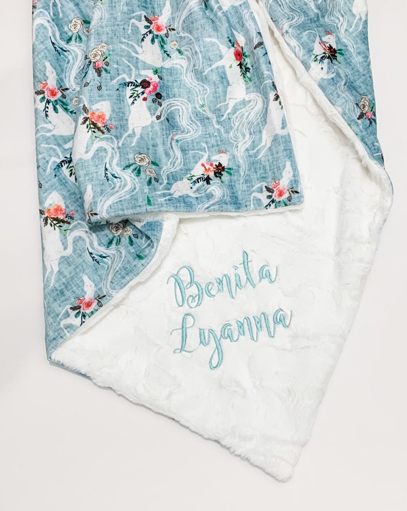 Blue Wild Horses Baby Blanket