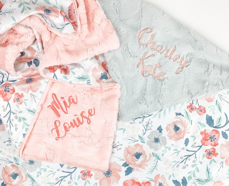 Spring Meadow Floral Baby Blanket