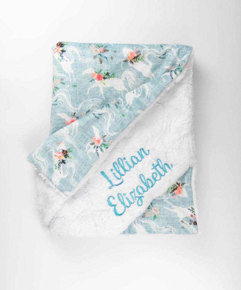 Blue Wild Horses Baby Blanket