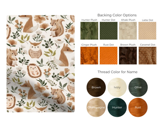 Wild Animal Party Personalized Baby Blanket