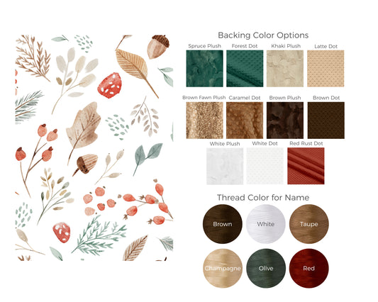 Autumn Forest Personalized Lovey Size