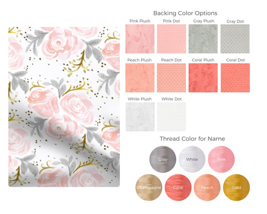 Champagne Rose Baby Blanket