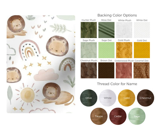 Little Lion Personalized Child Size Blanket