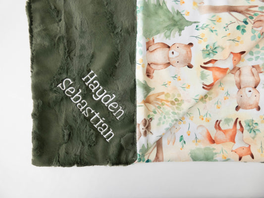 Forest Animals Sage Child Blanket