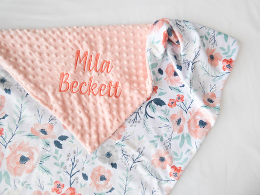 Spring Meadow Floral Baby Blanket