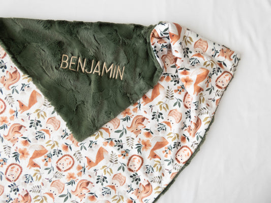 Wild Animal Party Personalized Baby Blanket