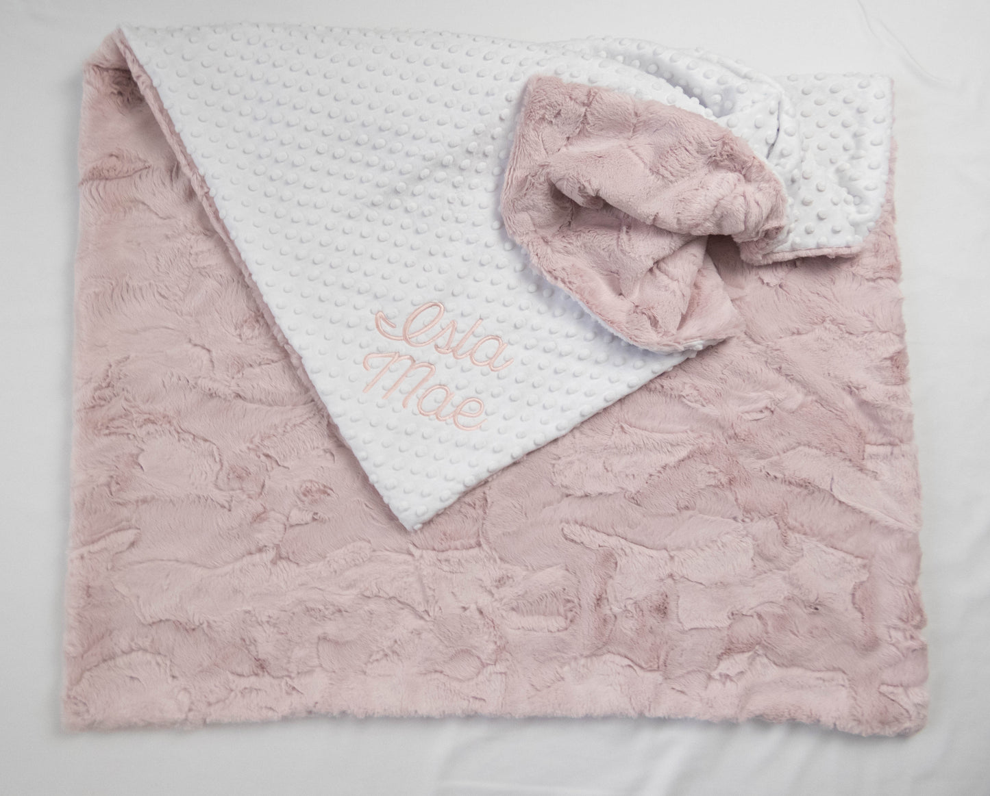 Pink Double Minky Personalized Child Size Blanket