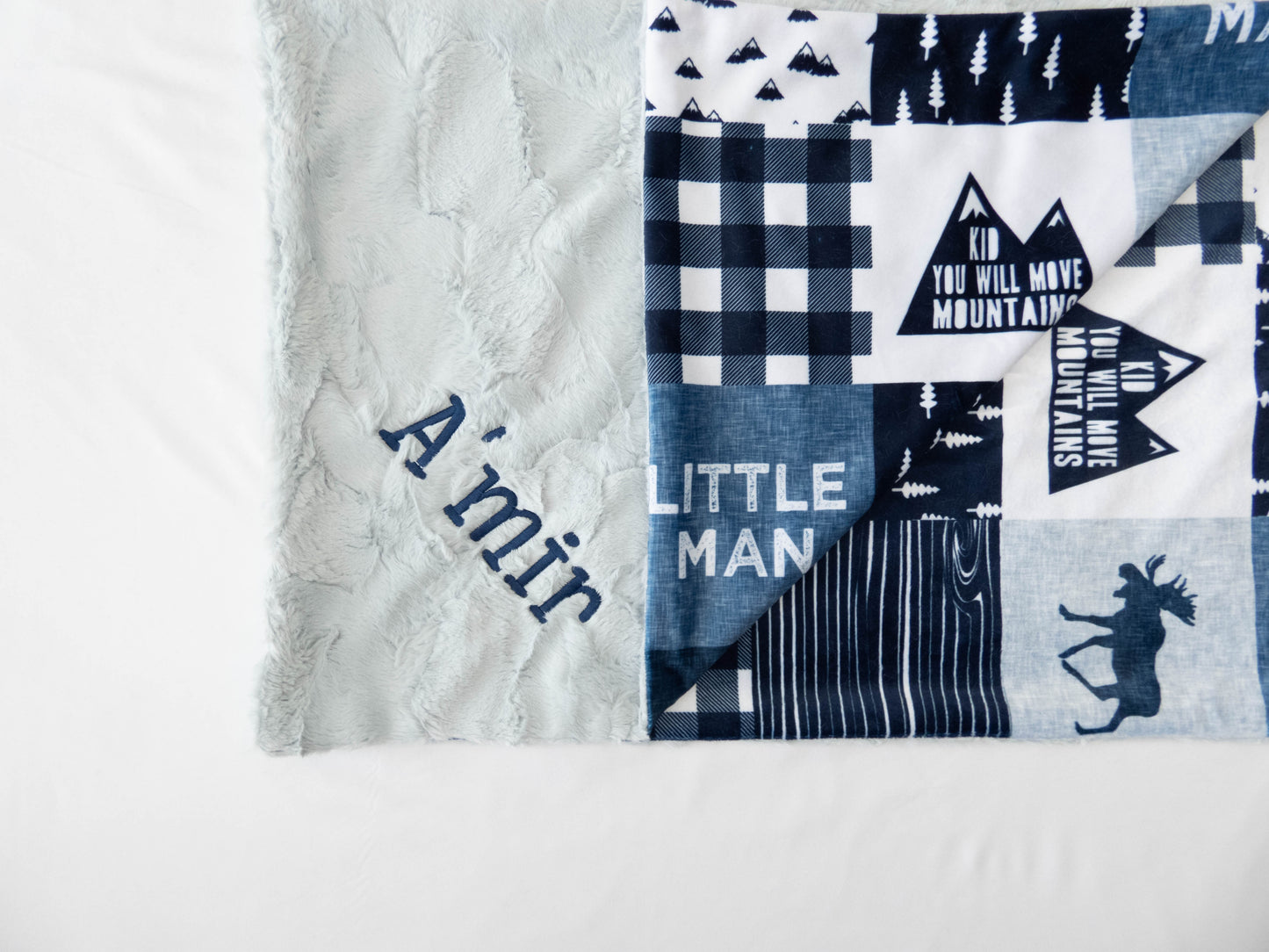 Little Man Patchwork Baby Blanket