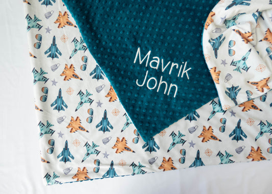 Fighter Jets Personalized Child Size Blanket