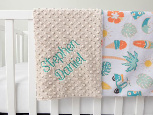 Surfer Dude Personalized Baby Blanket