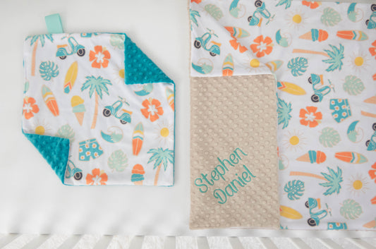 Surfer Dude Personalized Baby Blanket