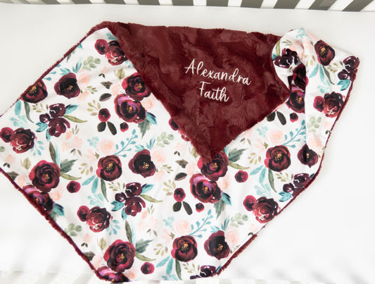 Valentina Rose Floral Baby Blanket