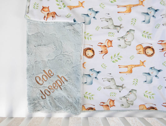 Safari Animals Personalized Child Blanket
