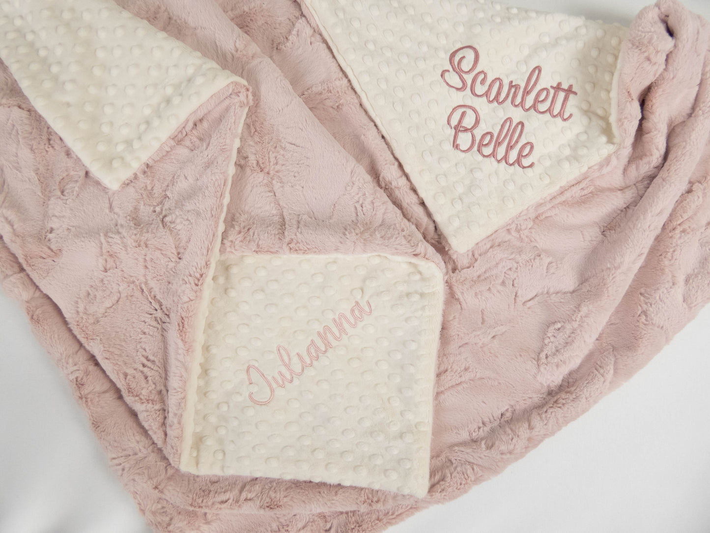 Pink Double Minky Personalized Baby Blanket