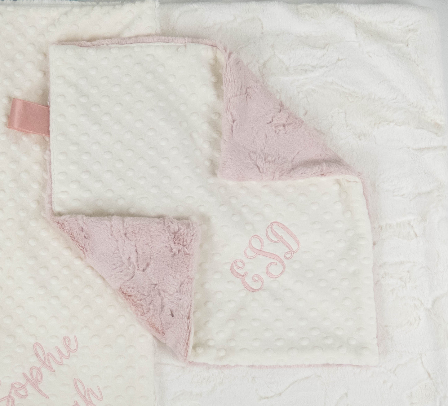 Pink Double Minky Personalized Lovey Size