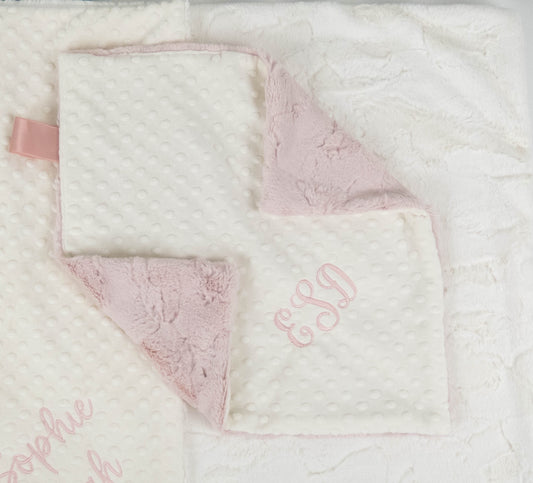 Pink Double Minky Personalized Lovey Size
