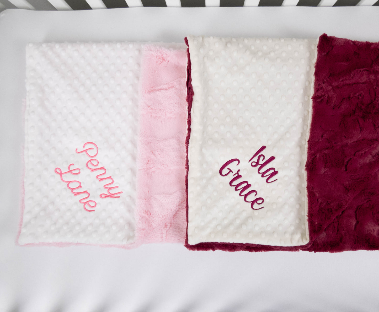 Pink Double Minky Personalized Baby Blanket