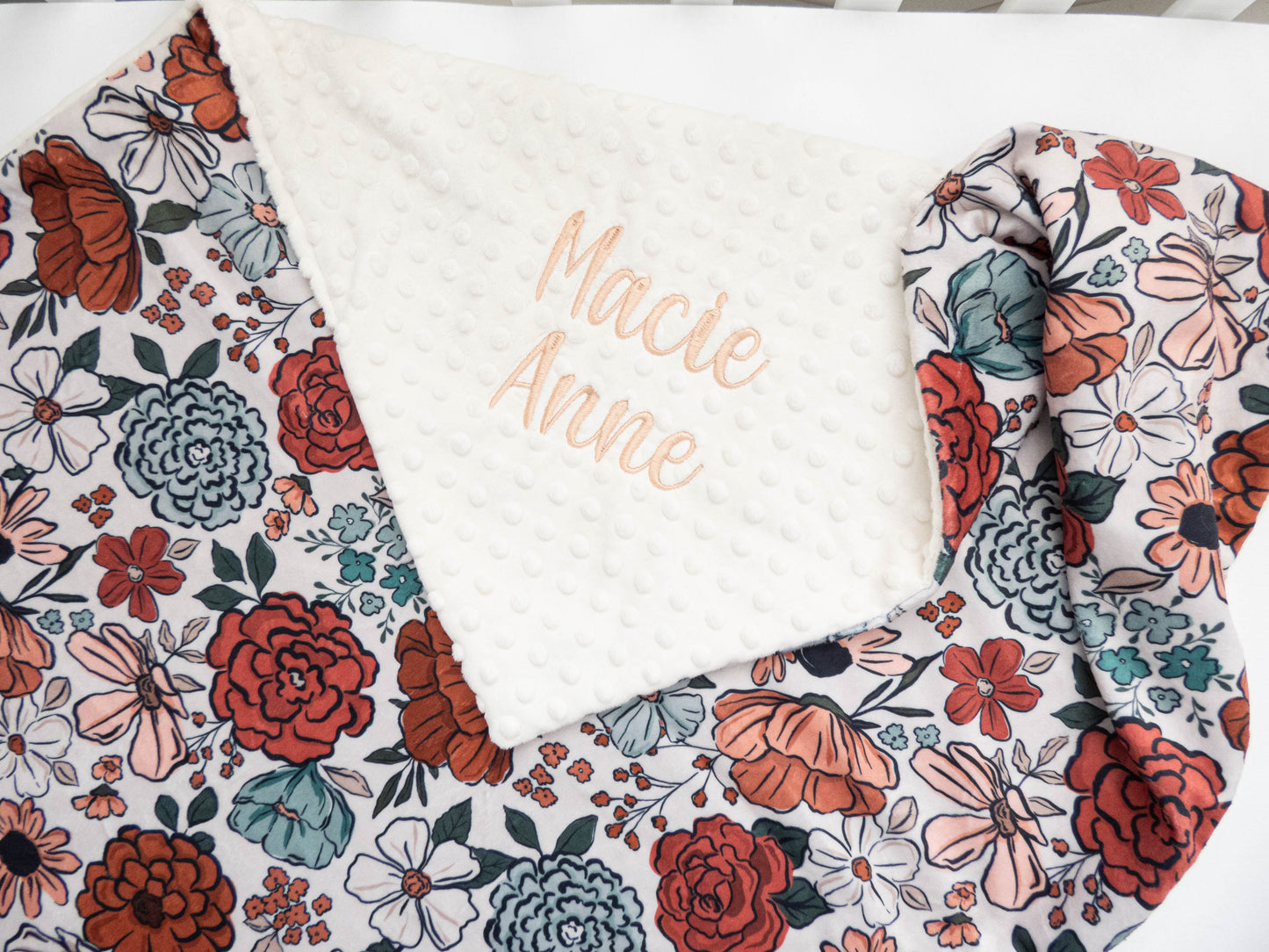 Montana Bloom Floral Personalized Baby Blanket