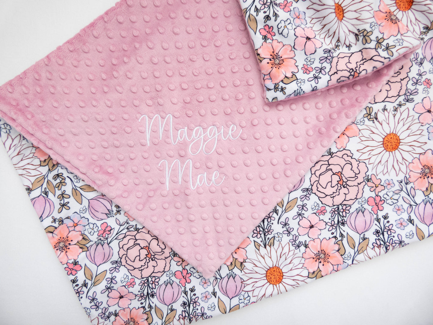 Summer Floral Personalized Baby Blanket