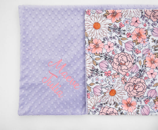 Summer Floral Personalized Child Size Blanket