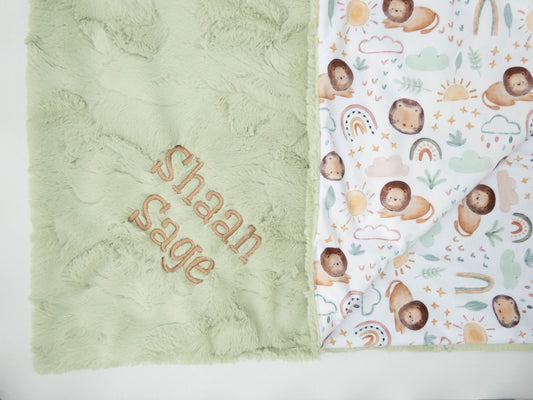 Little Lion Personalized Child Size Blanket