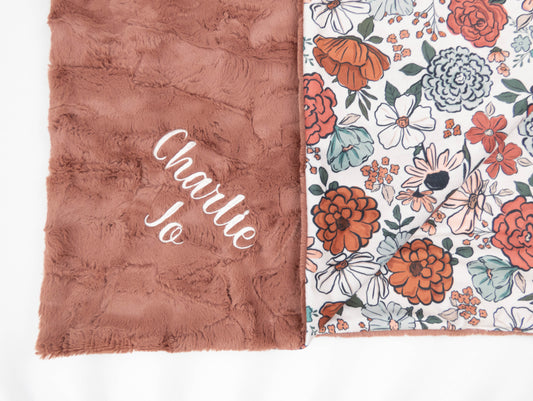 Montana Bloom Floral Personalized Child Blanket