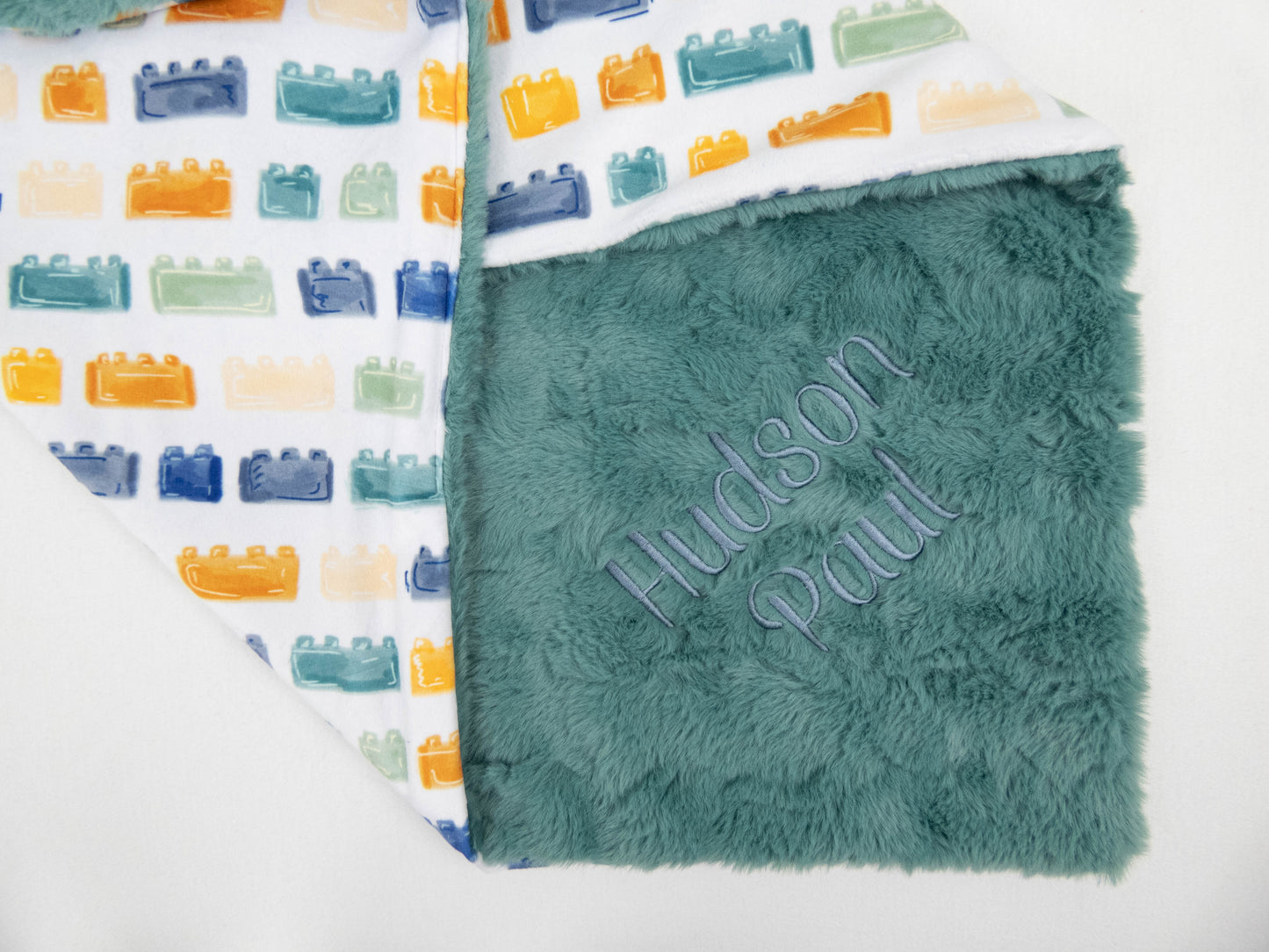 Building Blocks Personalized Baby Blanket