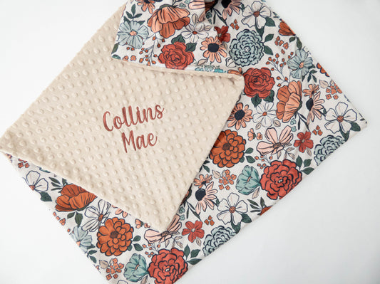 Montana Bloom Floral Personalized Baby Blanket