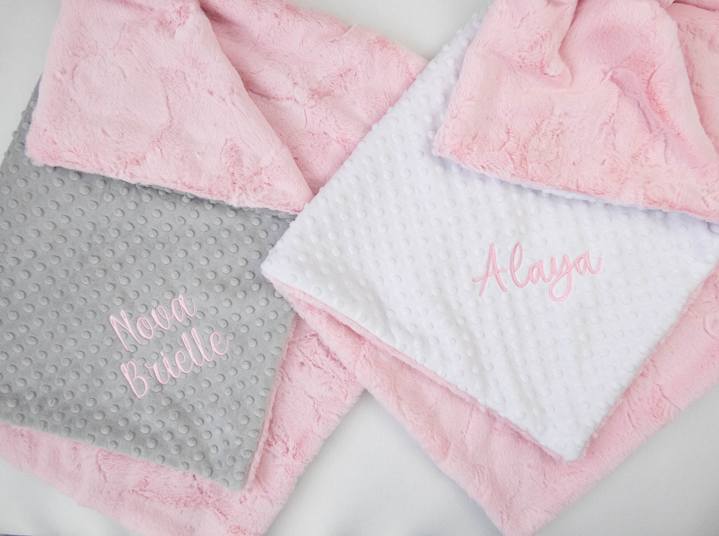 Pink Double Minky Personalized Baby Blanket