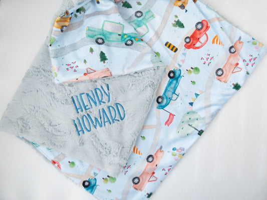 Cars Personalized Baby Blanket