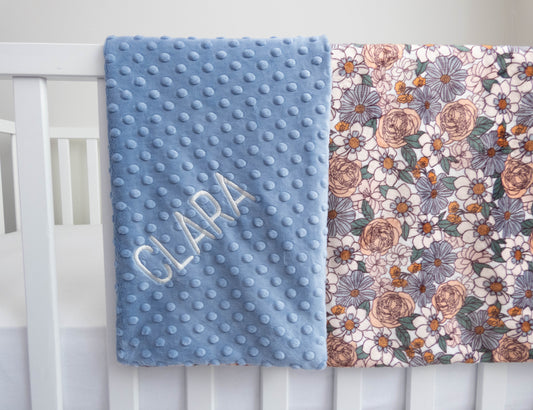 Ember Floral Personalized Child Size Blanket