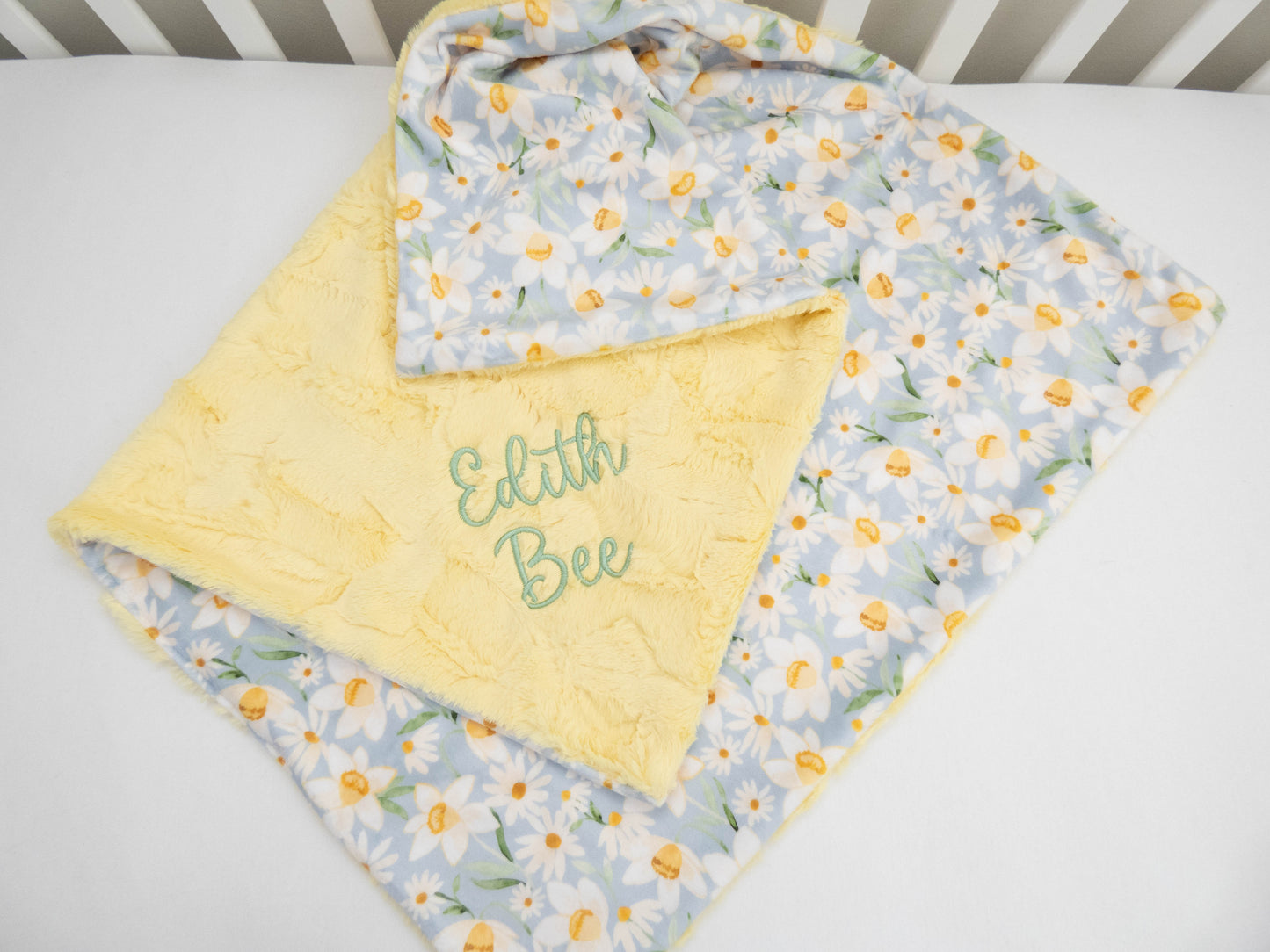 Daffodil Blues Personalized Baby Blanket
