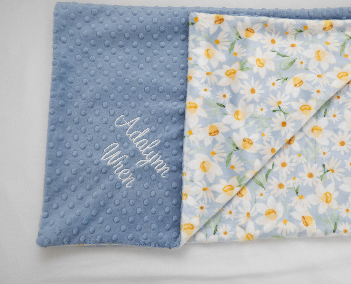 Daffodil Blues Personalized Baby Blanket