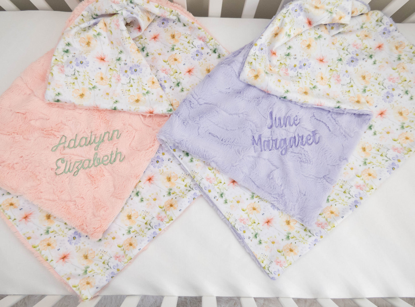 Pressed Floral Personalized Lovey Size