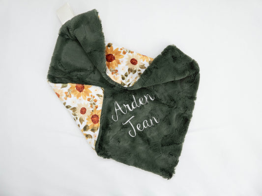 Sunny Sunflowers Personalized Lovey Size