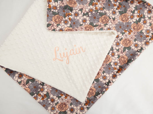 Ember Floral Personalized Baby Blanket