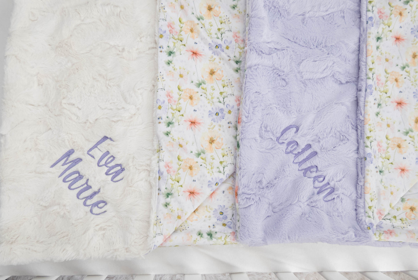 Pressed Floral Personalized Child Blanket