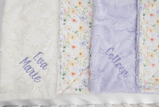 Pressed Floral Personalized Child Blanket