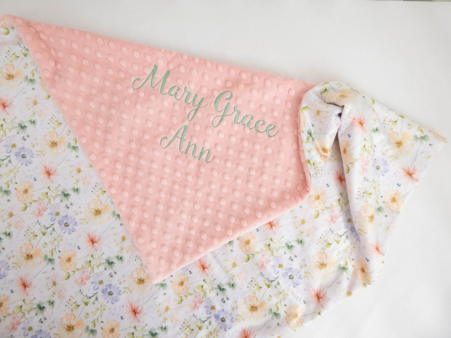 Pressed Floral Personalized Child Blanket