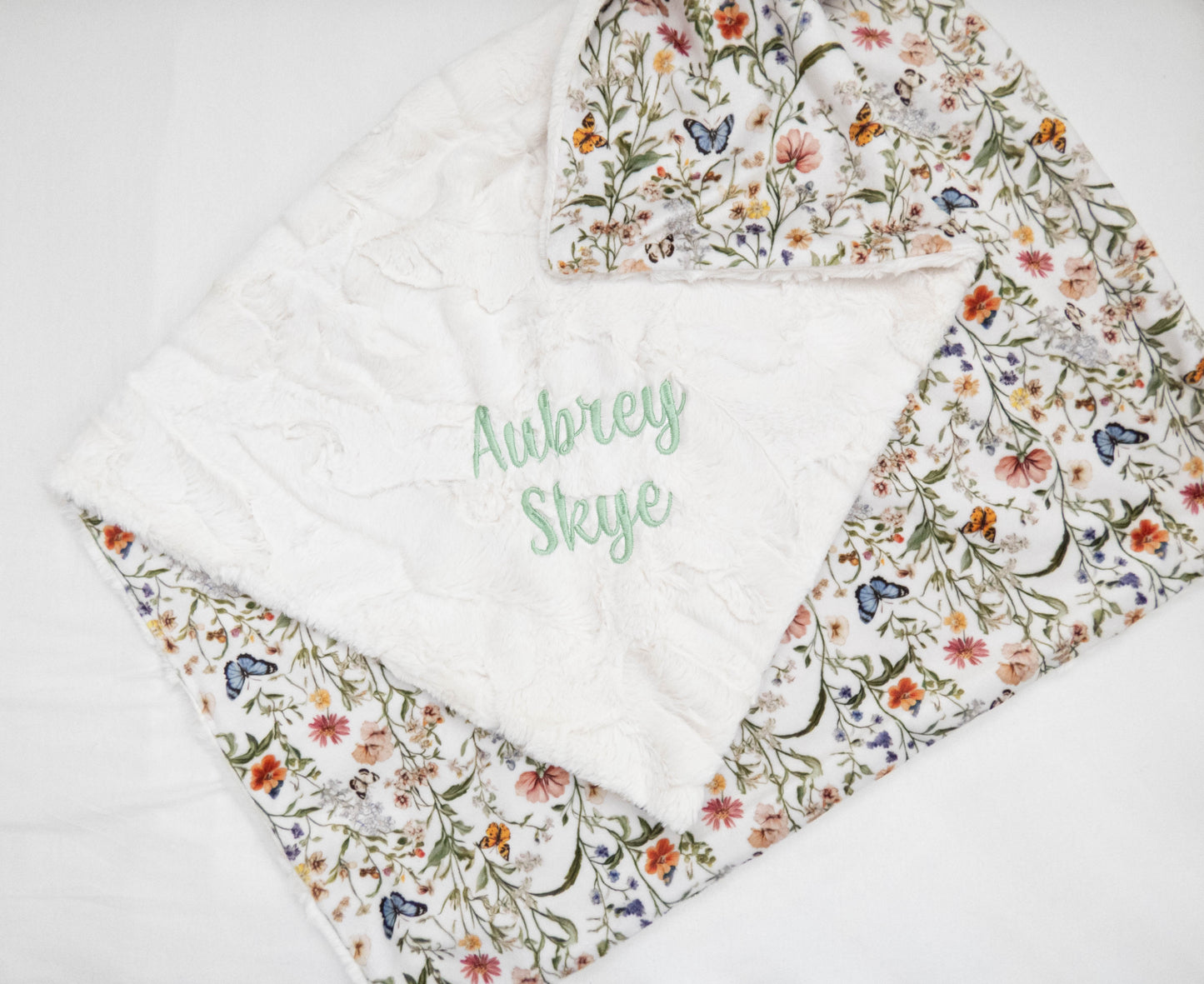Wildflower Fields Floral Personalized Lovey Size