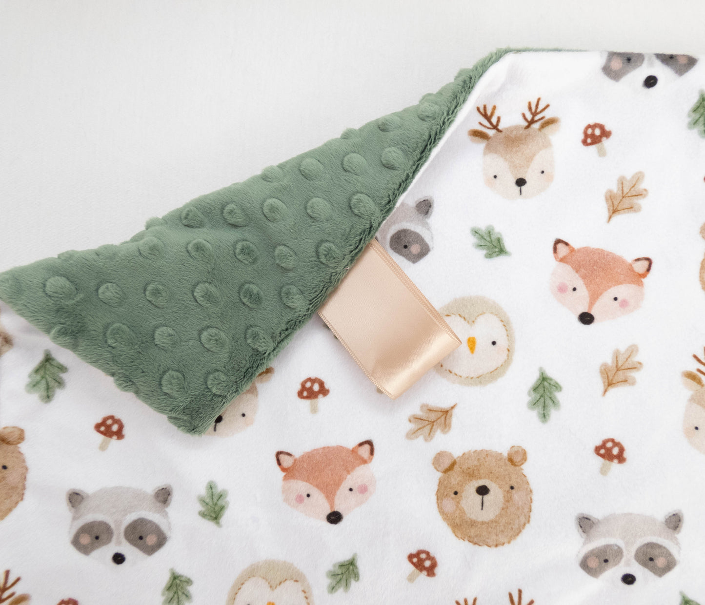 Woodland Friends Faces Personalized Lovey Size