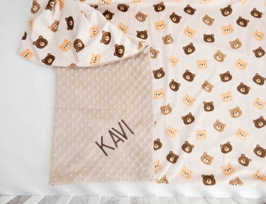 Teddy Bears Personalized Child Size Blanket